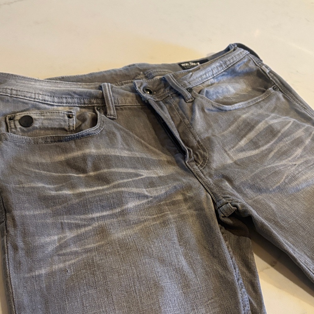 Buffalo David Bitton Men's Light Gray Straight Jeans